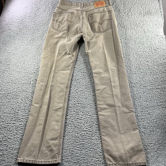 LEVIS 514 JEANS MENS 32x36 BEIGE FITS 32x34 SLIM STRAIGHT WHITE TAB ZIPPER FLY - Picture 5 of 11